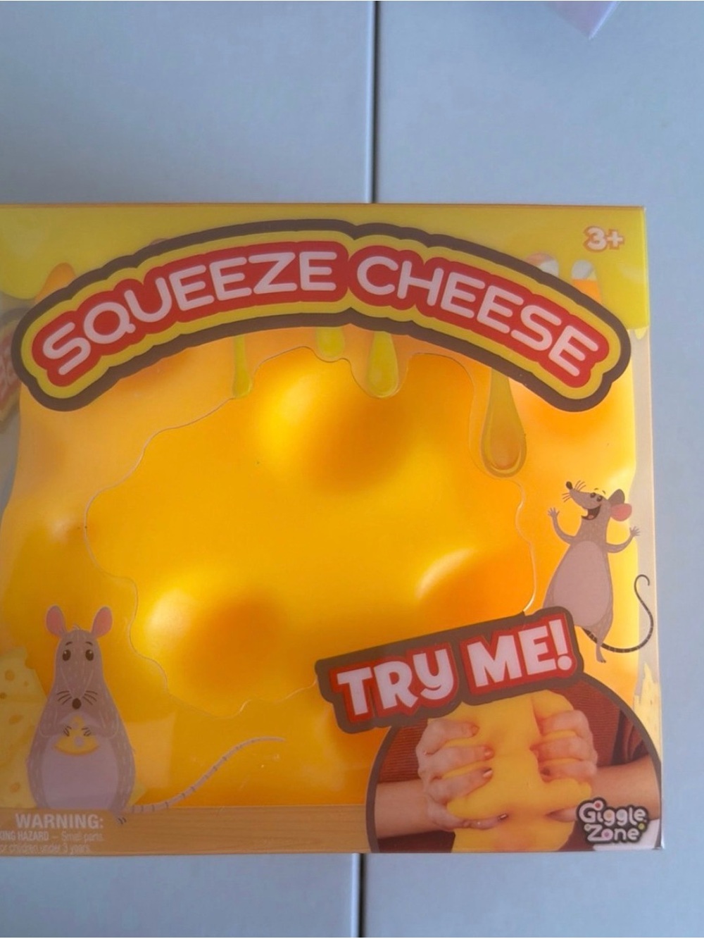Jumbo Squishy - Squeeze Cheese Stress Toy - Yellow - Giggle Zone
